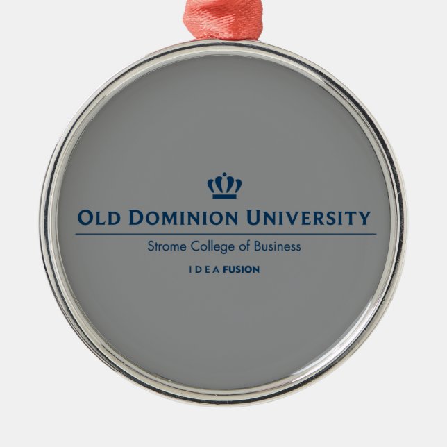 ODU Strome College of Business - Blue Metal Ornament (Front)