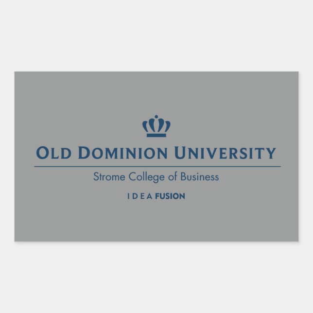ODU Strome College of Business - Blue Rectangular Sticker (Front)