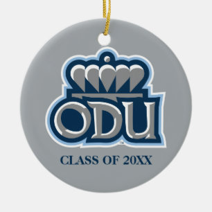 ODU with Crown and Class Year Ceramic Ornament