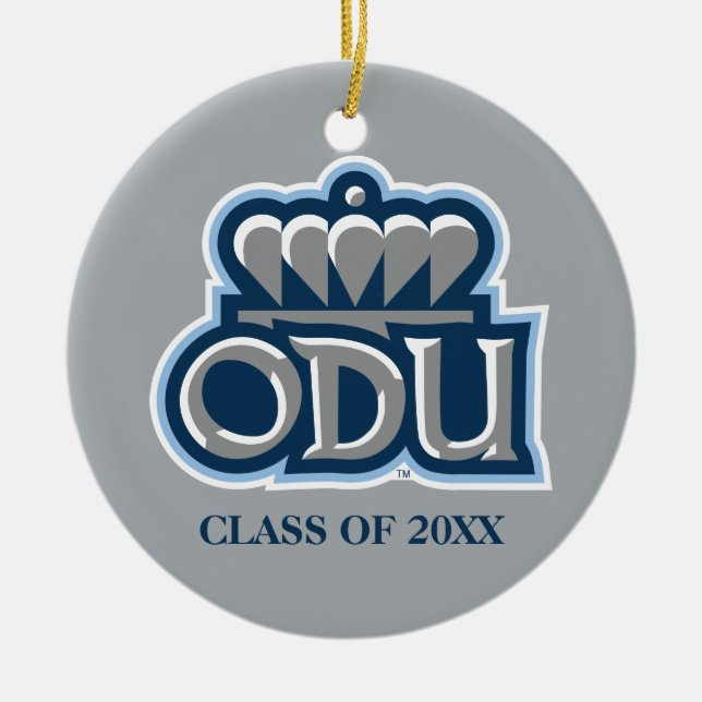 ODU with Crown and Class Year Ceramic Ornament (Front)