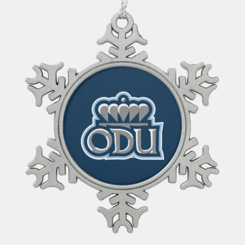 ODU with Crown Snowflake Pewter Christmas Ornament