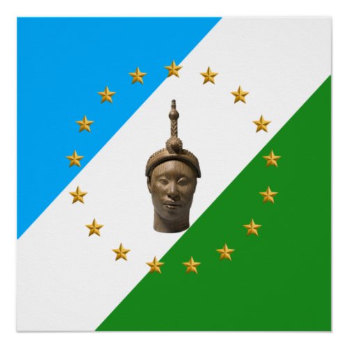 Oduduwa Republic Flag  Yoruba Nation Poster
