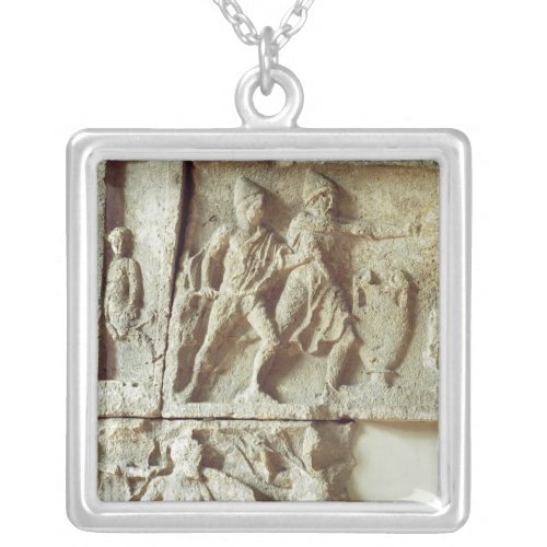 Odysseus discovering the suitors of his wife silver plated necklace