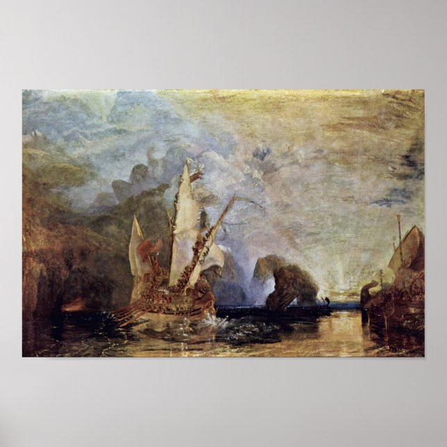 Odysseus Mocked Polyphemus By Turner Joseph Mallor Poster (Front)