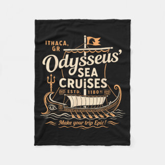 Odysseus Sea Cruises Epic Greek Mythology History Fleece Blanket
