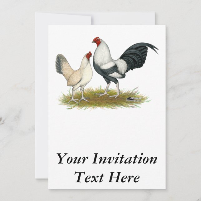 OE Game Blue Silver Wheaten Invitation (Front)