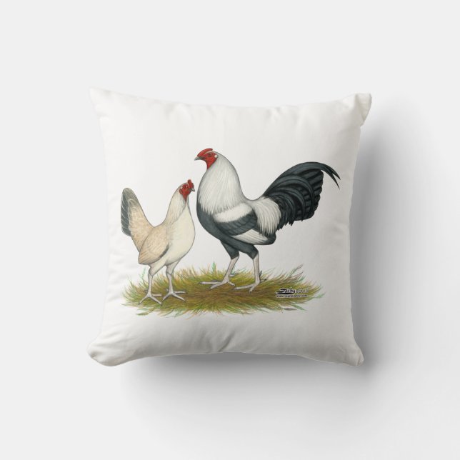 OE Game Blue Silver Wheaten Throw Pillow (Front)