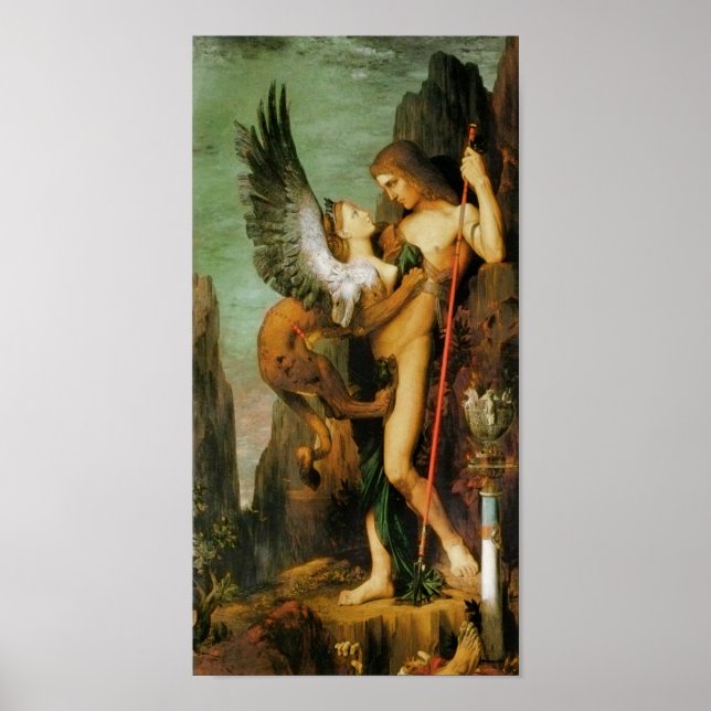 Oedipus and the Sphinx by Gustave Moreau Poster (Front)