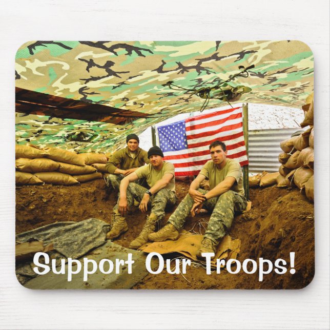 OEF Soldiers, Support Our Troops Mouse Pad (Front)