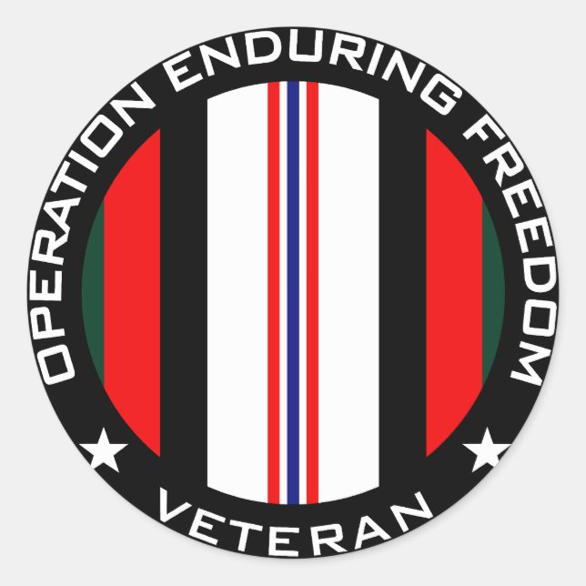 OEF Veteran Classic Round Sticker (Front)