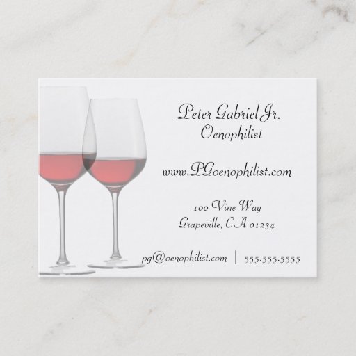 Customizable Oenophilist Red Wine Business Cards