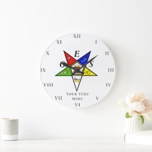 OES Eastern Star Sister Freemason Charity Masonic Large Clock