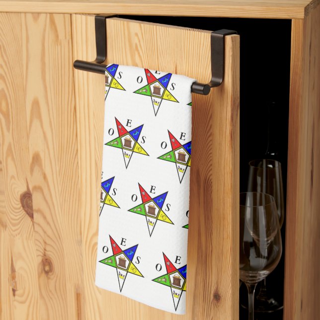 OES Eastern Star Sister Masonic Freemasonry Kitchen Towel (Thirds Fold)