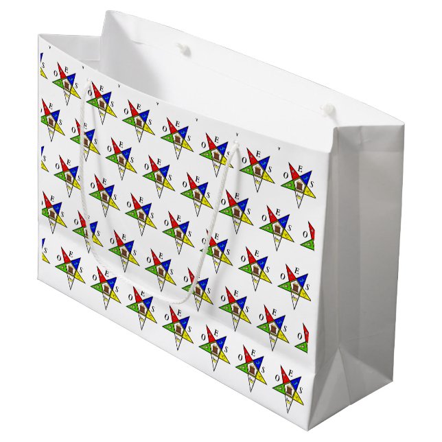 OES Eastern Star Sister Masonic Freemasonry Large Gift Bag (Front Angled)