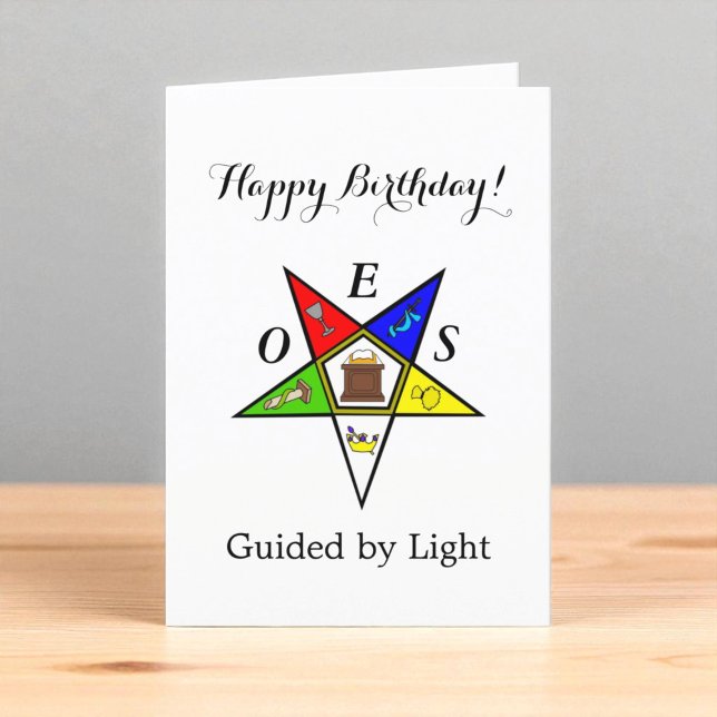 OES Eastern Star Sister Masonry Order Birthday Thank You Card (Creator Uploaded)