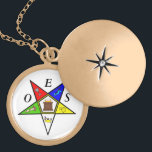 OES Eastern Star Sister Masonry Order Gold Plated Necklace<br><div class="desc">OES Eastern star,  sister,  order,  Masons. Personalized Freemasons,  masonry necklace.</div>