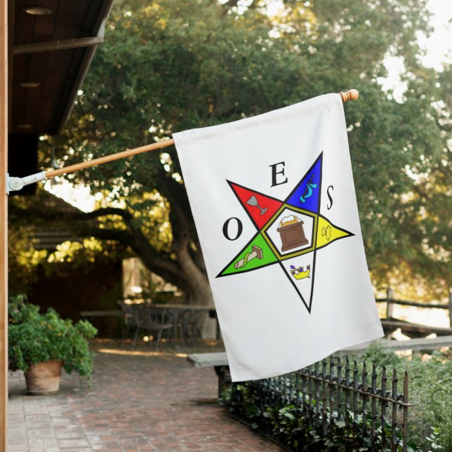 OES Eastern Star Sister Masonry Order House Flag (In SItu)