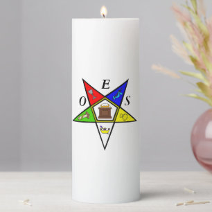 OES Eastern Star Sister Masonry Order Pillar Candle