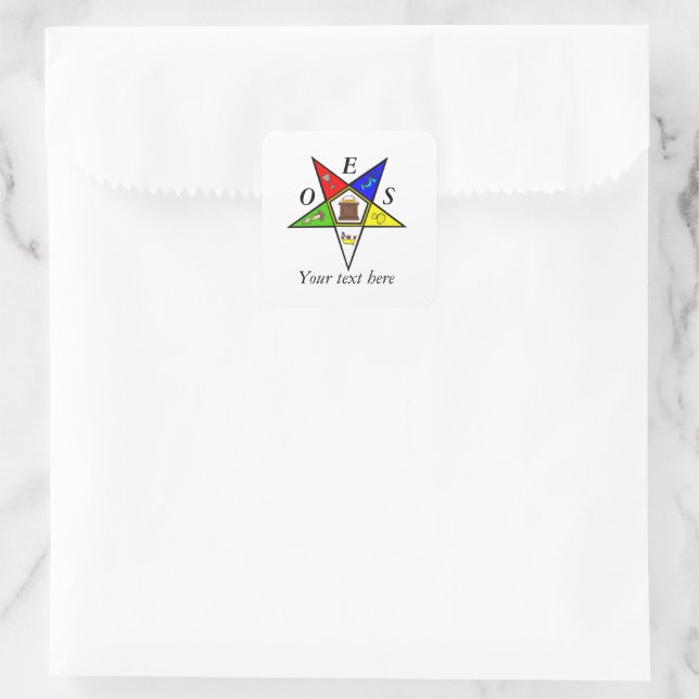 OES Eastern Star Sister Masonry Order Square Sticker (Bag)