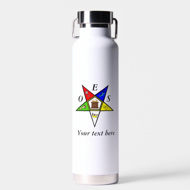 OES Eastern Star Sister Masonry Order Water Bottle (Front)