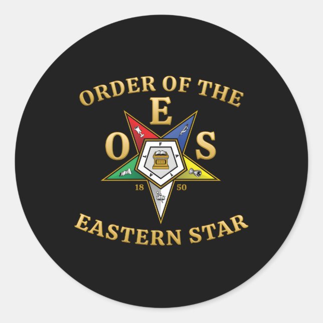 Oes Emblem Order Of The Eastern Star Classic Round Sticker (Front)