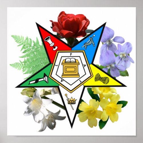 OES floral Emblem Poster