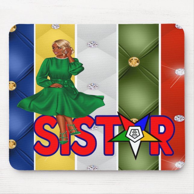 OES Order Of The Eastern Sistar Bling Mousepad  (Front)