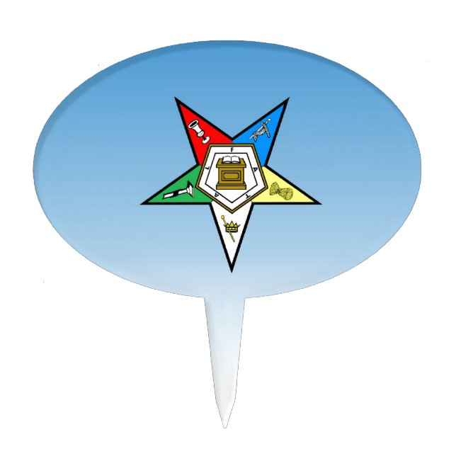 OES Order of the Eastern Star Blue Cake Topper (Front)
