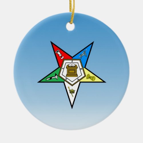 OES Order of the Eastern Star Blue Ceramic Ornament