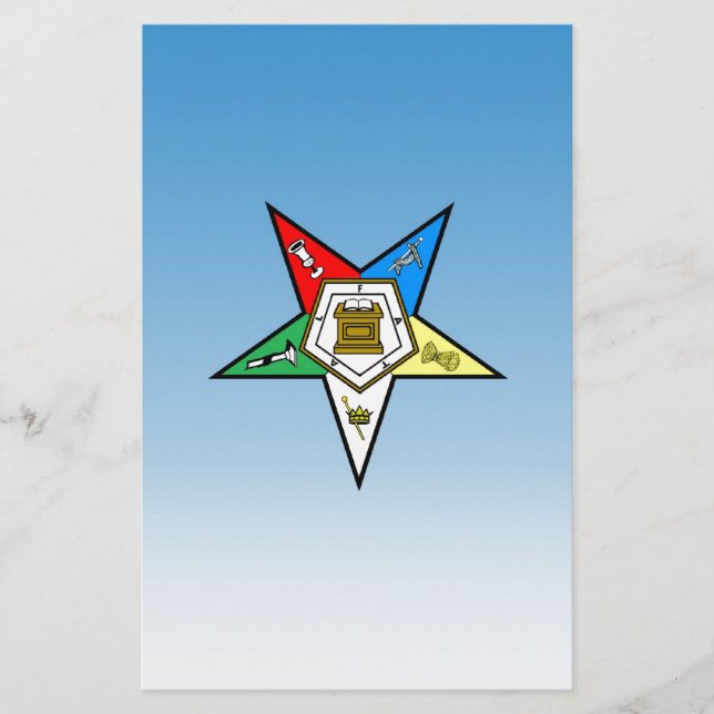 OES Order of the Eastern Star Blue Stationery (Front)