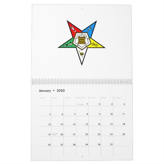OES Order of the Eastern Star Calendar
