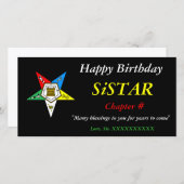OES Order of the Eastern Star Happy Birthday (Front/Back)