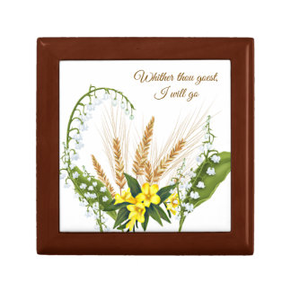 OES Ruth Wooden Jewelry Keepsake Box with Tile