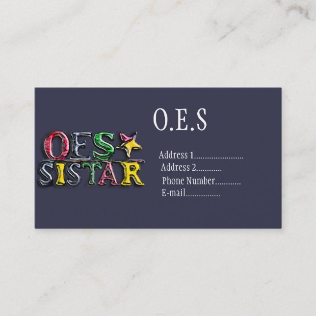 OES Sistar Business Card (Front)