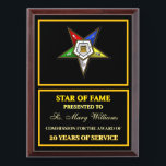 OES Star of fame Award Plaque<br><div class="desc">OES Star of fame Award Plaque</div>