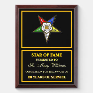 OES Star of fame Award Plaque