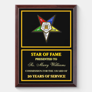 OES Star of fame Award Plaque