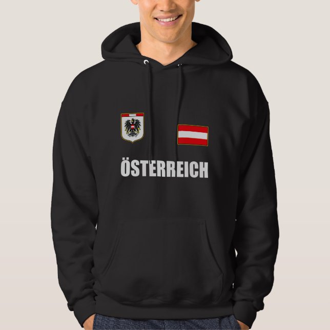 Oesterreich Outfit Austria Soccer Player Flag Jers Hoodie (Front)