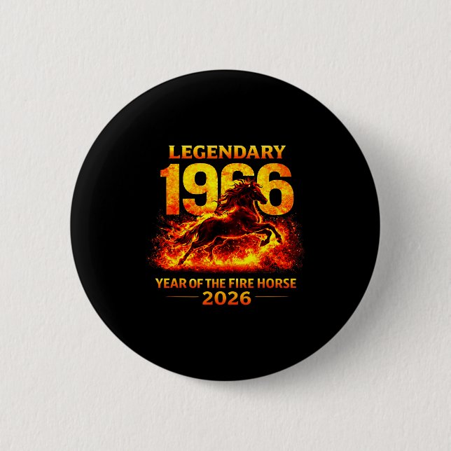 Of 1966 Fire Horse 60th Birthday Button (Front)