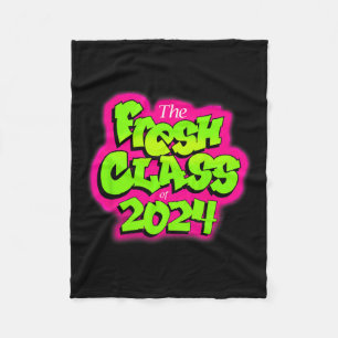 Of 2024 Senior Fresh 90s Retro Tv Style Graduation Fleece Blanket