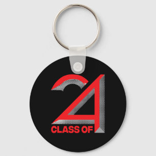 Of 2024 Shirt Graduation Senior High School Colleg Keychain