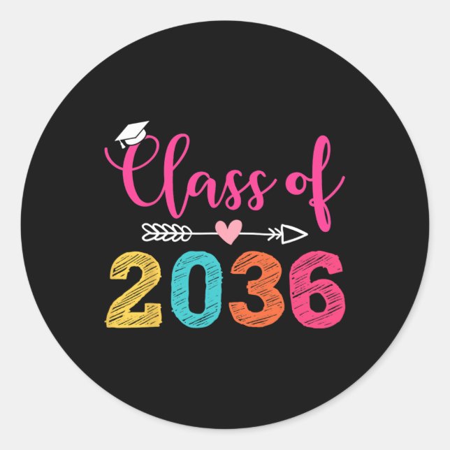 Of 2036 Grow With Me Graduation  Classic Round Sticker (Front)