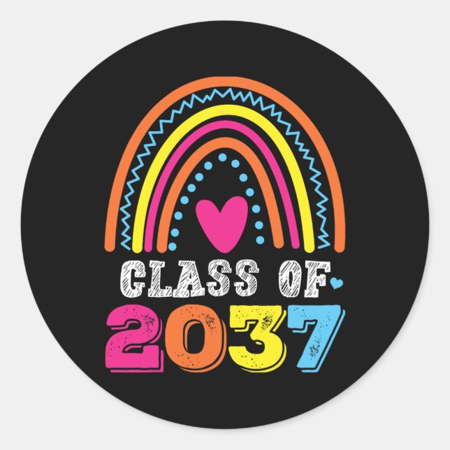 Of 2037 Kindergarten Pre-k Grow With Me Graduation Classic Round Sticker (Front)