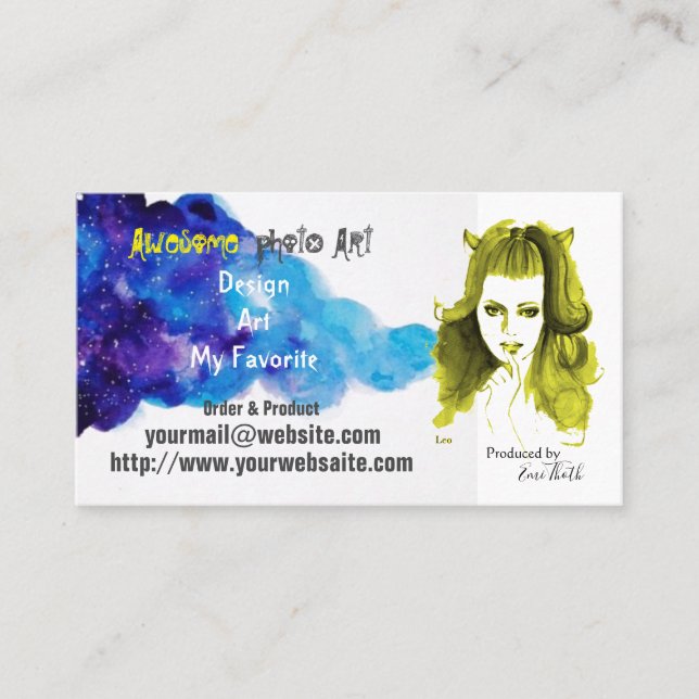 of a unique artist business card (Front)
