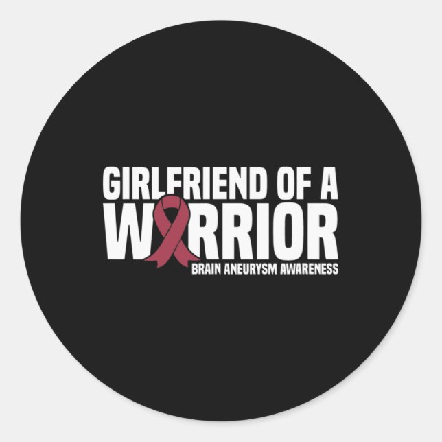 Of A Warrior Brain Aneurysm Awareness  Classic Round Sticker (Front)