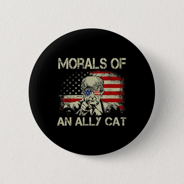 Of An Ally Cat Funny Trump 2024  Button (Front)