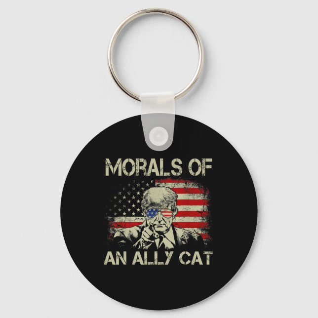 Of An Ally Cat Funny Trump 2024  Keychain (Front)