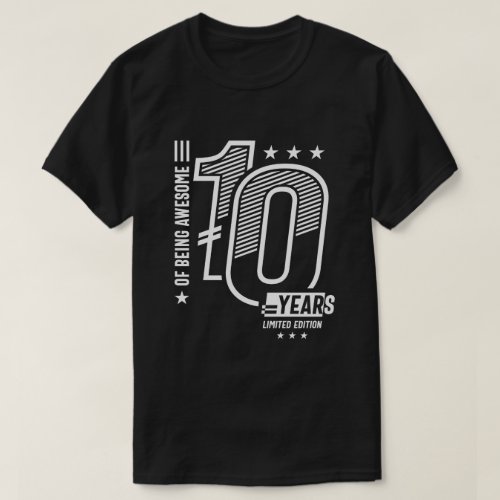 Of Being Awesome 10 Years _ 10th Birthday  T_Shirt