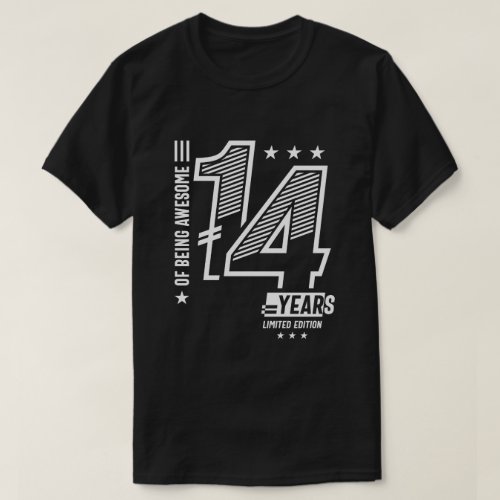 Of Being Awesome 14 Years _ 14th Birthday T_Shirt