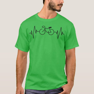of bike heartbeat biker biking cyclist dark T-Shirt